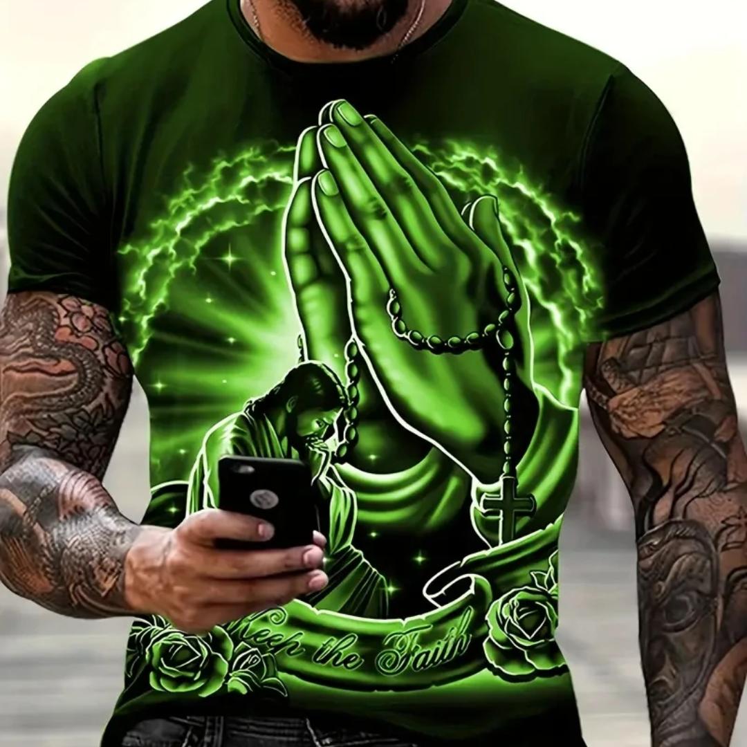 

Чоловіча повсякденна модна повсякденна футболка з 3D-принтом, круглим вирізом і короткими рукавами, футболки з малюнком, одяг для відпочинку, піжамний верх на літо 6XL