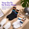 2PCS Rainbow Stripe Athletic Socks Cotton Cotton Tennis Socks Sports Running Socks  Tennis