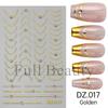 4PCS Gold Nail Art Stickers 3D Rhinestone Decals Colorful Sliders Manicure Decor Nail DIY