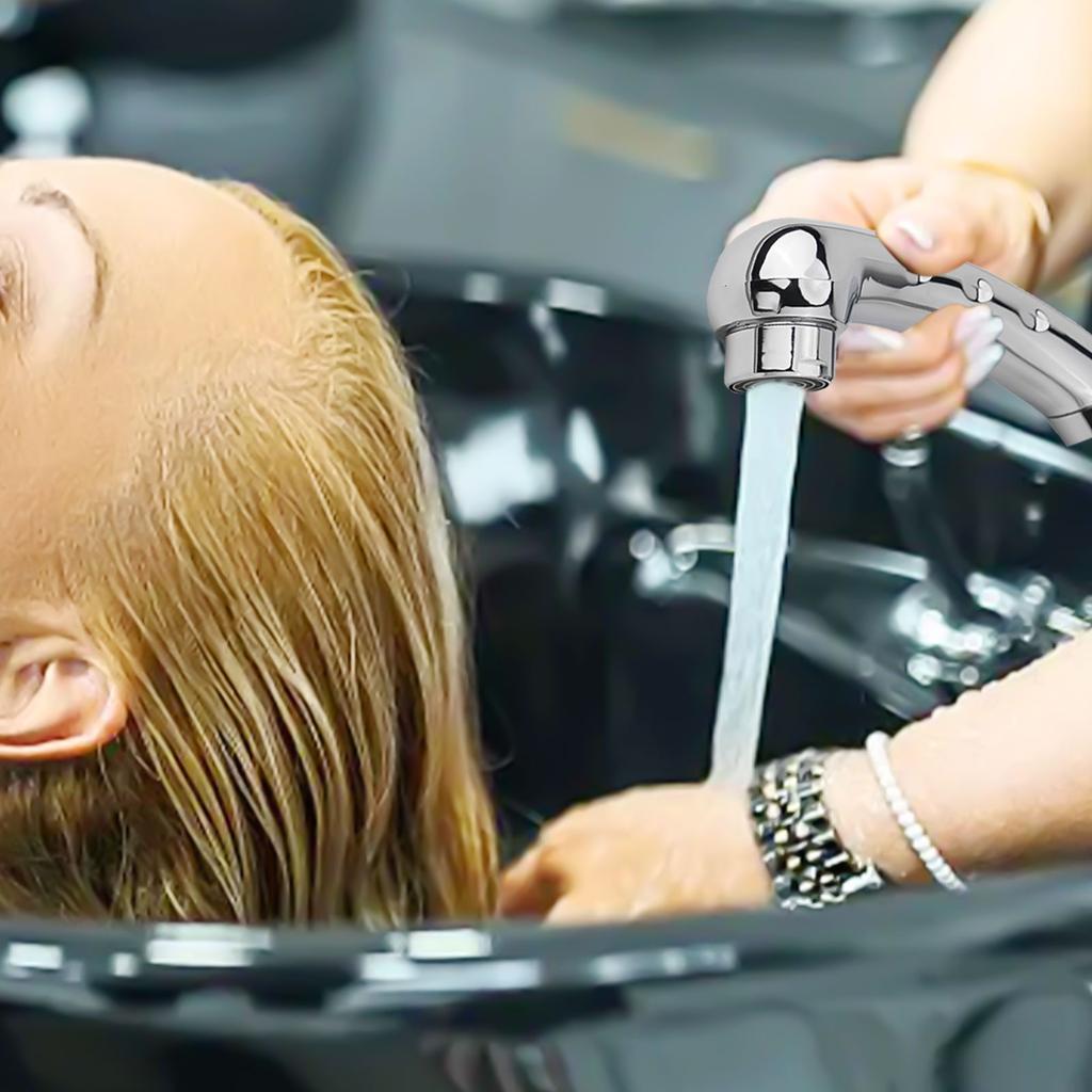 Hose Nozzle With Hose 1PCS Alloy+ABS Nozzles Shampoo Beds Shampoo Bowls Silver Sinks For Hair Salons Shampoo Beds