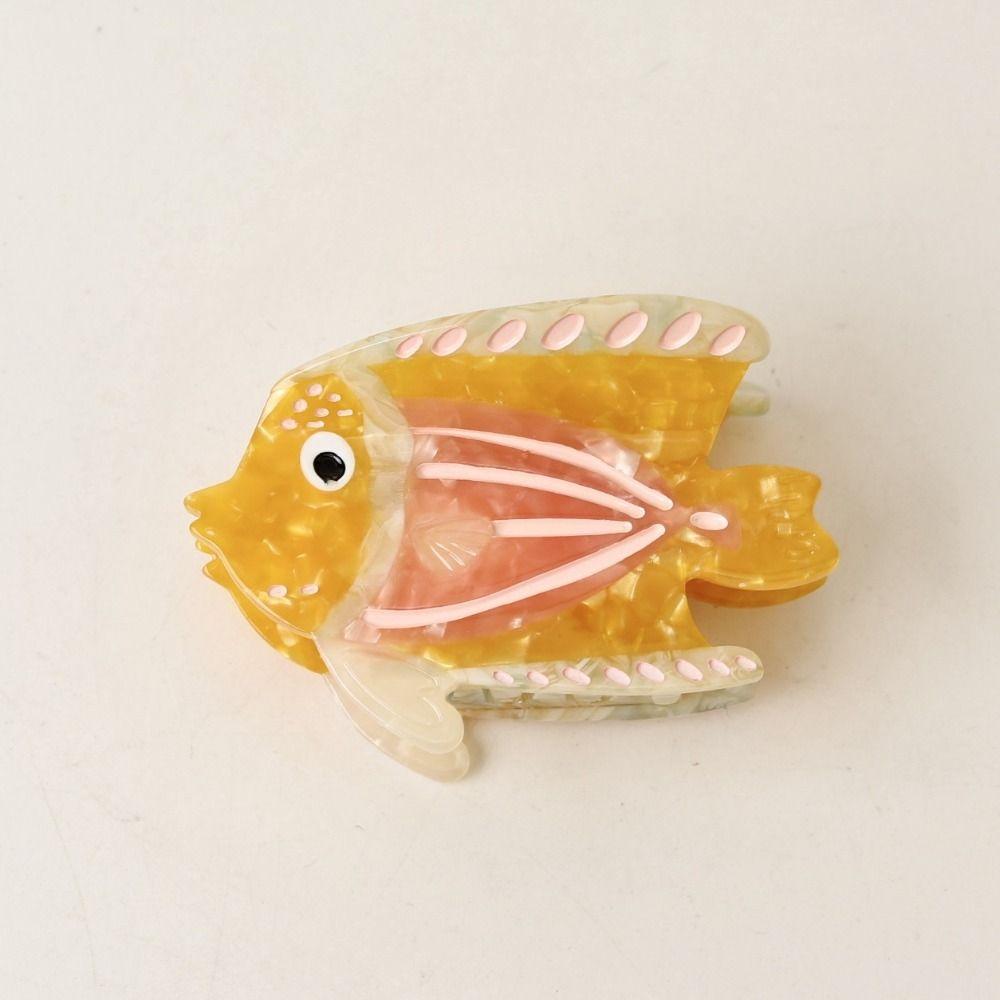 Colorful Ocean Fish Hair Claw Hairpin Fish Grab Clip Marine Animals Hair Clip Headwear