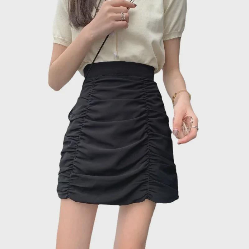 2025 Letní dámská plisovaná mini sukně - Trendy jednobarevná hot girl styl