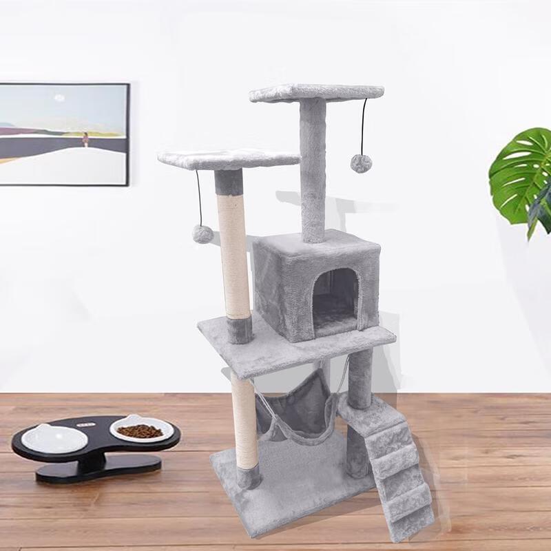Multi-Level Cat Activity Tree with Hammock & Scratcher