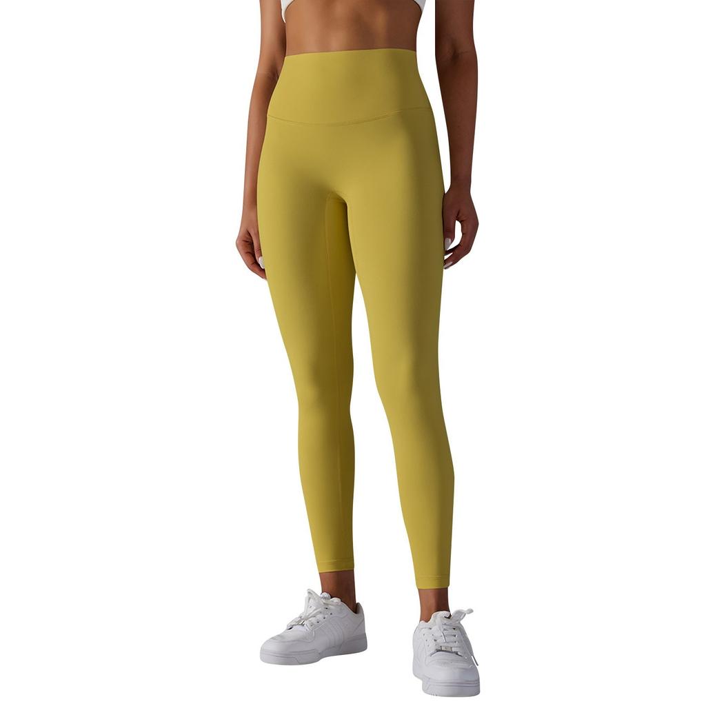 Women's Casual, Sexy And Comfortable Solid Color Tight High-waist Elastic Sports Fitness Nine-point Yoga Pants