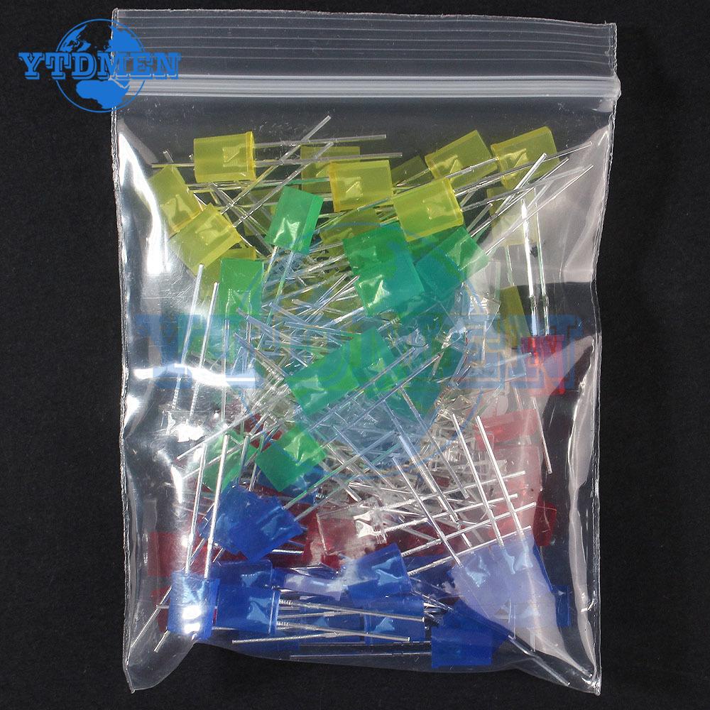 2x5x7mm Led Kit Square 5 Colors LED Diode 2x3x4mm Light-Emitting Diode Set Red Yellow Green Blue White DIY Lights Emitting Lamp
