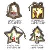 Christmas Light Luminous Ornament Wooden Christmas Tree Hanging Pendant Decor