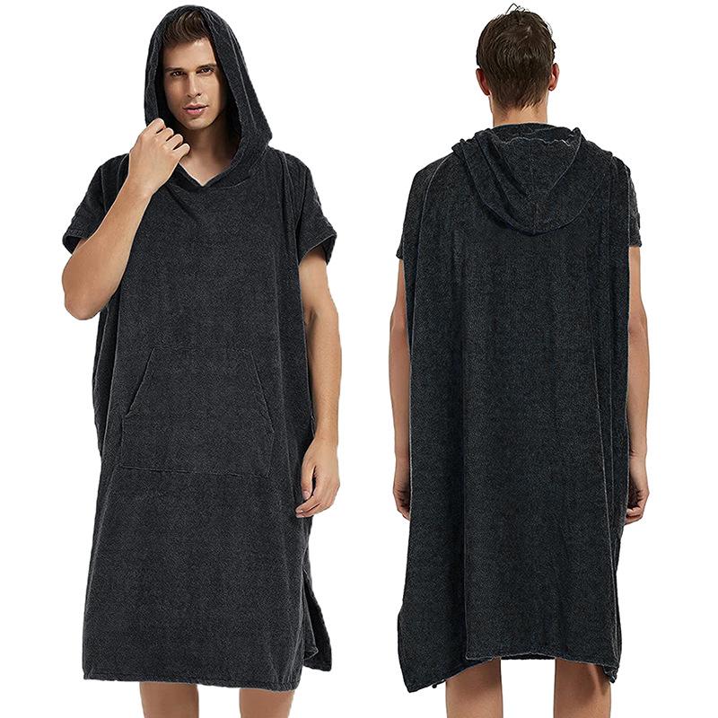 Microfiber Hooded Poncho Towel - Quick-Dry Changing Robe for Swimming, Surfing, and Beach for Men & Women