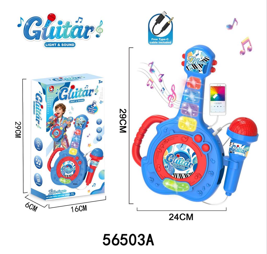 Kinder-Karaoke-Mikrofon-Spielzeug mit 5 Lichtern - Cooler Musikplayer für Jungen und Mädchen