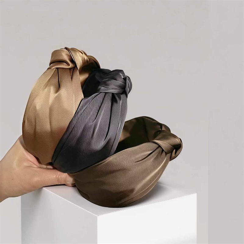Top Bow Knot Satin Cloth Headband for Women Girls Daily Shopping Head Wears Simple Ladies Hair Hoop Accessories