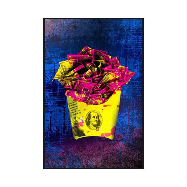 US Dollar Picture Decoration Mural Pop Graffiti Poster Canvas Painting and Living Room Wall Art Prints for Modern Home Decor No Frame