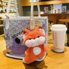 Soft Cartoon Big Tail Orange Car Keychain Plush Cartoon Big Tail Doll Pendant  Plush Toy Ornaments