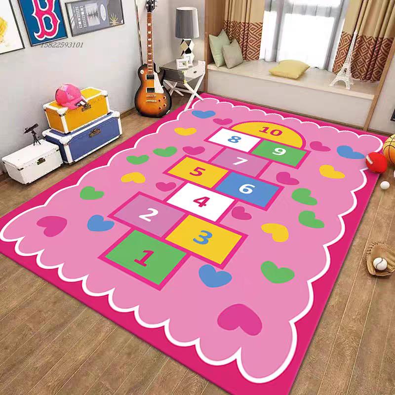 Cartoon-Spielteppich Große Teppiche für Kinder Wohnzimmer Schlafzimmer Sofabereich Teppich Rutschfeste Dekoration Baby Krabbelmatte Heimdekoration