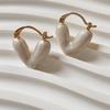 iF ME Módní smaltované bílé náušnice s odkapávanou glazurou ve tvaru srdce pro ženy doplňky šperky