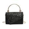 Bag women's new sequined texture portable small square bag fashion chain single shoulder oblique span bag tide
