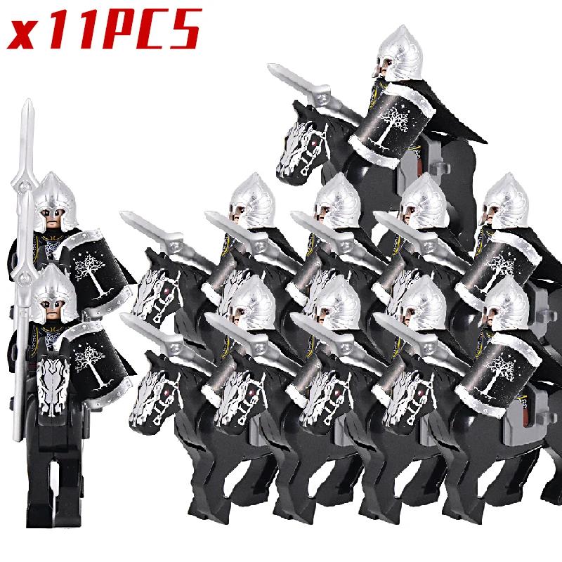 Medieval Knights Elf Dwarf Uruk-hai Mini Figures Armor Helmet Accessories Building Blocks DIY Bricks Toys For Kids Boys Gift