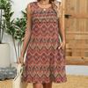 Spring and Summer New Printed Loose Pocket Dress Casual Women's Dress
