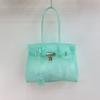 Borsa Tote in PVC Trasparente tipo Gelatina con Chiusura Borsa a Spalla Grande Capacità per Uso Quotidiano