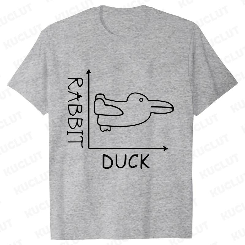 Duck Rabbit Fun Math T Shirt Birthday Gift for Men Funny Adult T-Shirt Men Short Sleeve Tshirt Men Funny Graphic Tee Shirt Tops