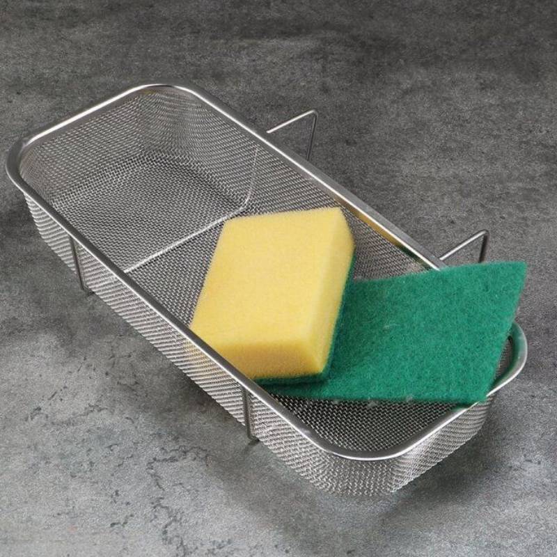 Cestello Scolapiatti Moderno Minimalista in Acciaio Inossidabile per Organizzazione del Lavello della Cucina