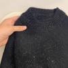 Beautiful starry sky sequins black high-matching raccoon fleece sweater women's soft waxy knitted top