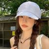 Korean Strip Baseball Cap Classic Newsboy Hats Ins Striped Peaked Caps  Women