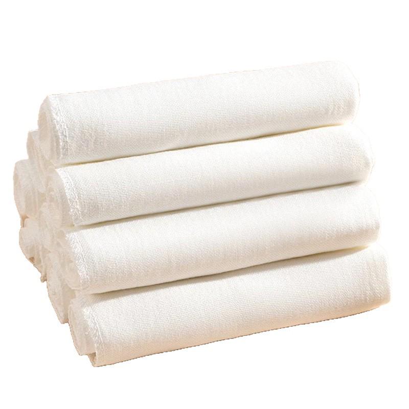 Class A Breathable Pure Cotton Baby Gauze Diaper - Washable, Skin-Friendly, Double Layer Swaddle for Newborns, Pure White.