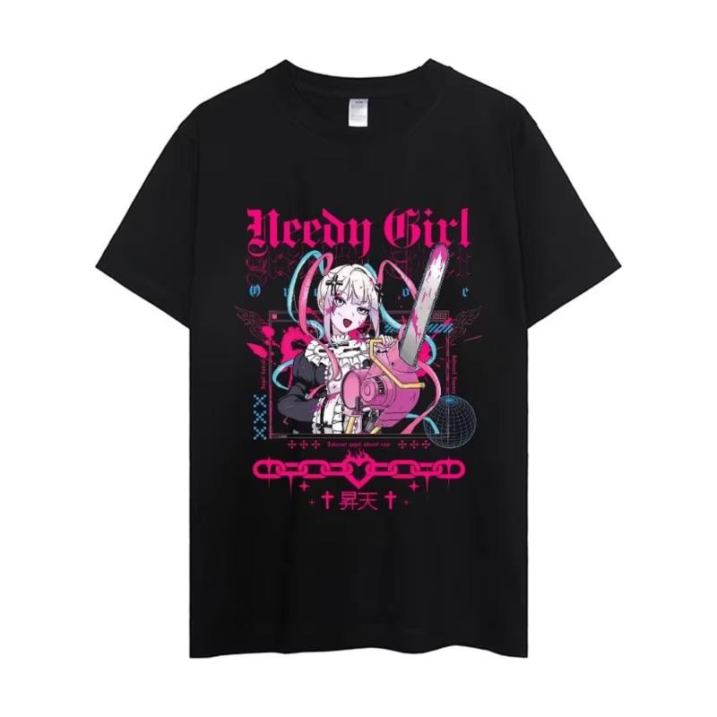 

2025 Summer Hot Sale NEEDY GIRL OVERDOSE T-Shirt Men s Couple Combination Clothes Short Sleeve Collar Fashion Men s Cotton S