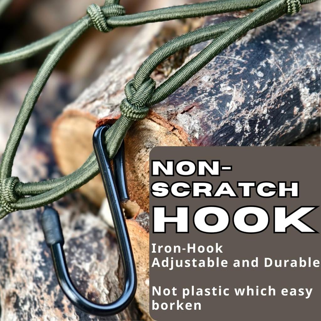 ONIPAX 15" x 15" High Elasticity Bungee Cargo Net with 6 Hooks for Bicycle