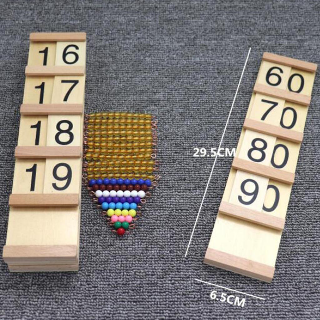 Montessori Math Learning Toy, Educational Game Numbers Teaching Aids for Kids Age 4~8