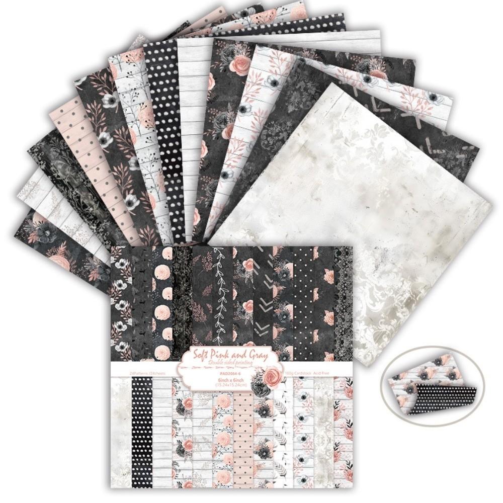 24 Blatt Blumendruck Scrapbook-Papier 6 Zoll Hintergrundpapier Dekoratives Papier Bastelbedarf DIY