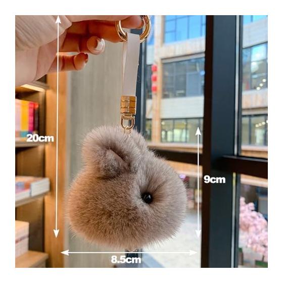 [BetterJonny] Plush Keychain Cute Animal Pendant Bag Pendant Key Chain Hanging Decoration Present Cute Gift for Partner Friend Family White Blue Pink
