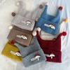 Wind Proof Baby Beanie Knitted Fabric Earflap Cap Easy Wear Toddler Cap  Stroller Trip