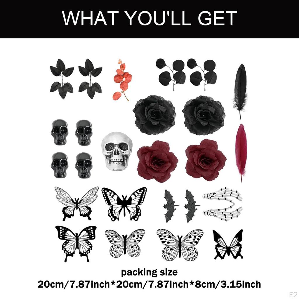 26 ks Gotické ozdoby na dorty Toppery Kostlivcova ruka Strašidelná muffinová dekorace pro párty potřeby