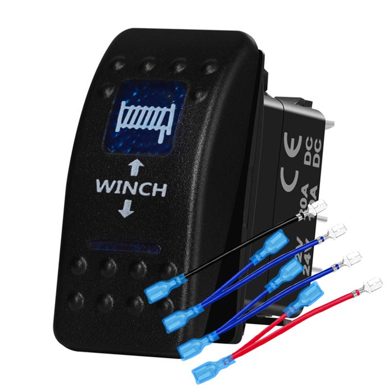 12v/24v Blue Led Light 5 Pin On Off SPST Rocker Switch 7 Pin On Off On ARB Carling Style Car Boat Waterproof Pump Push Switch