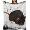 rat with background, rodents, lovely pets, gifts rat fan Throw Blanket Luxury Thicken halloween Designers Picnic Blankets