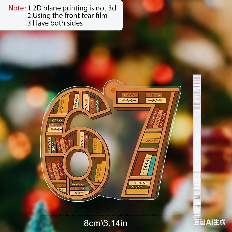 2D Flat 67-Shaped Acrylic Decoration Sign, Bow, Love, Gift, Holiday Gift, Suitable for wall decoration, porch, room, villa, accents Home, Hallway, or