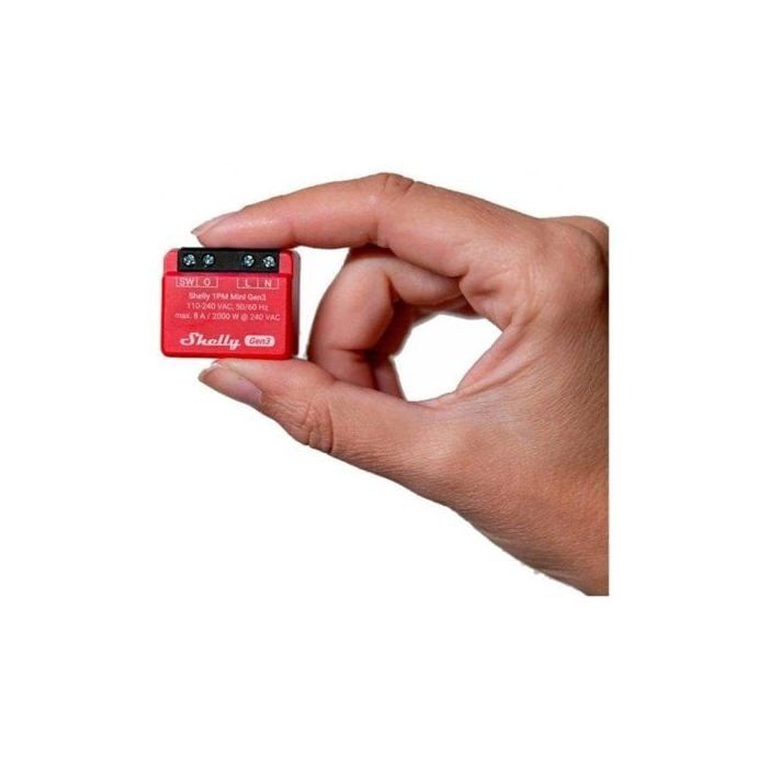Module de commutation mini Shelly 1PM Gen3 rouge