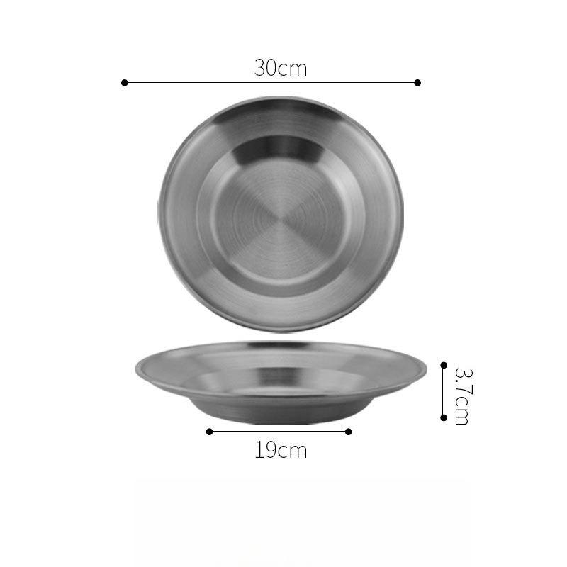 1 Stück Edelstahlplatte 8 Zoll Ultra-tragbares Geschirr Metall-Speiseteller für Kinder Kleinkinder Großartig für Camping im Freien Picknick