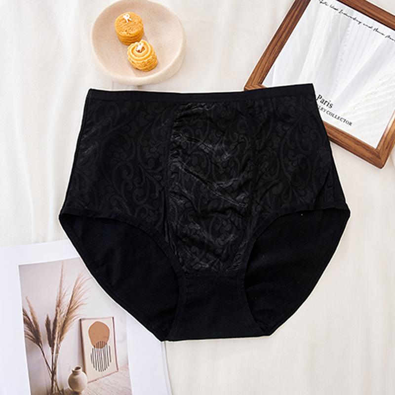 plus size pure cotton women's underwear, high waist and fat women's underwear, pure cotton mother briefs.