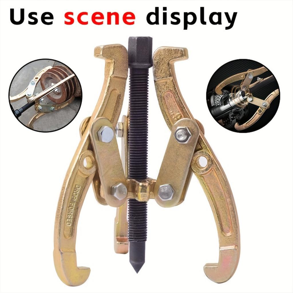 1-pack Three-jaw Puller Multifunctional Universal Bearing Puller Removal Tool Triangle Grabber Hand Tool