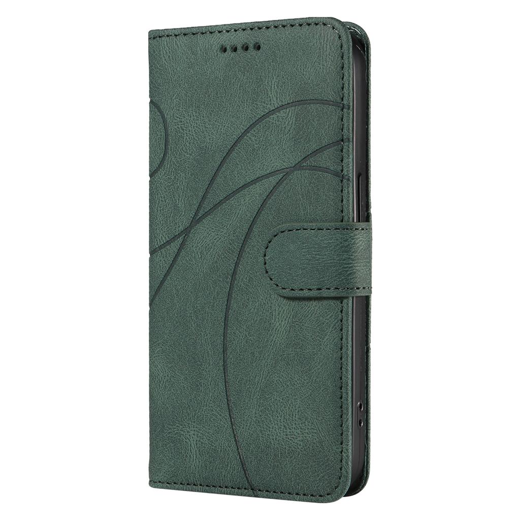 For Samsung Galaxy A07 5G/A06 4G/A06 5G Case Stand Wallet Leather Phone Cover Curved Line Wrist Strap