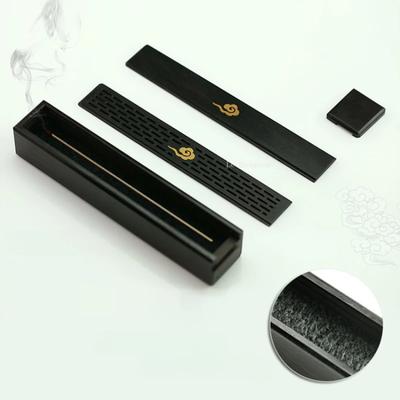 Sandalwood Auspicious Clouds Multi-functional Stick Incense Box/Carved Pattern Portable Indoor Incense Store The Joss Stick Box