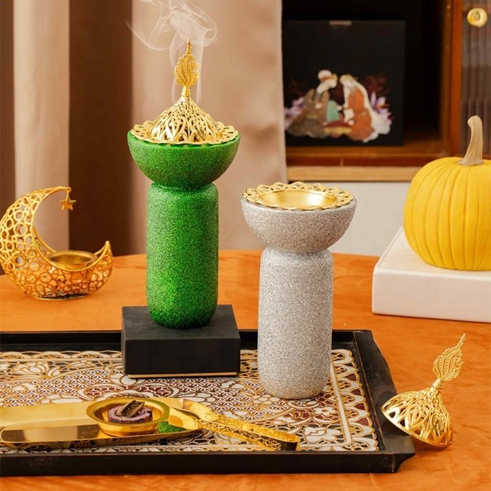 Luxury Incense Diffuser Hollow Out Aromatherapy Burner Yoga Glitter Base Incense Burner  Office