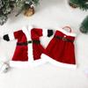 10-1PCS Wine Bottle Cover Christmas Red Velvet Dress Clothes Wine Bottles Bags Dinner Table Ornament New Year Party Home Decors