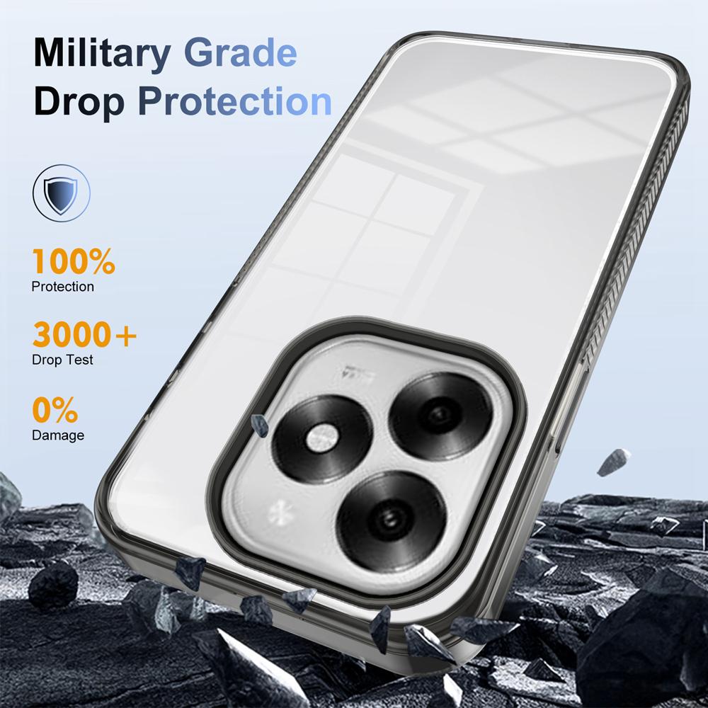 KEYSION Transparent Phone Case for Itel S23+ S23 Soft TPU+PC Anti-slip HD Clear Shockproof Phone Back Cover for Itel A70