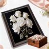 DIY White Rose Pearl Diamond Art Kits Without Frame 30x40cm Gem Art Diamond Painting Kits for Adults/Beginners Gift Idea Home Wall Decor