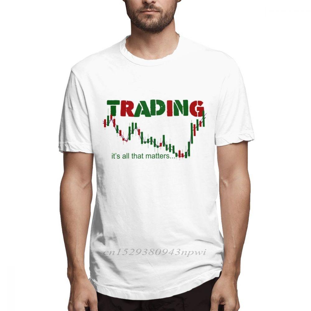 Mens Oneck Share Stock Trading Tee Shirt Investment Forex Stock market Candlestick chart Harajuku T shirt