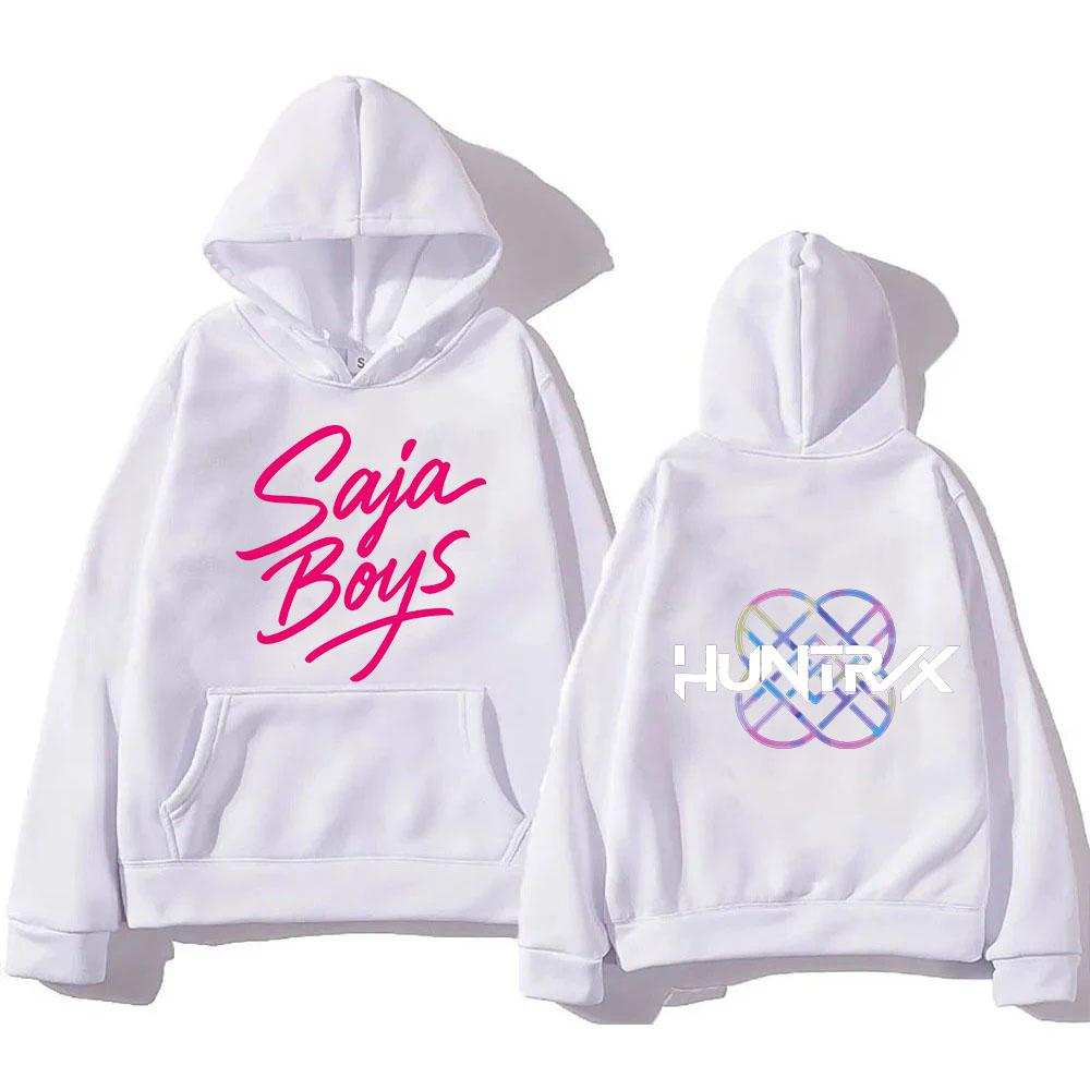KPop Dämonenjäger Saja Jungen Hoodie Langarm Filmdruck Sweatshirt Kapuzen-Fleece Lässige Damen-Pullover Streetwear Damen
