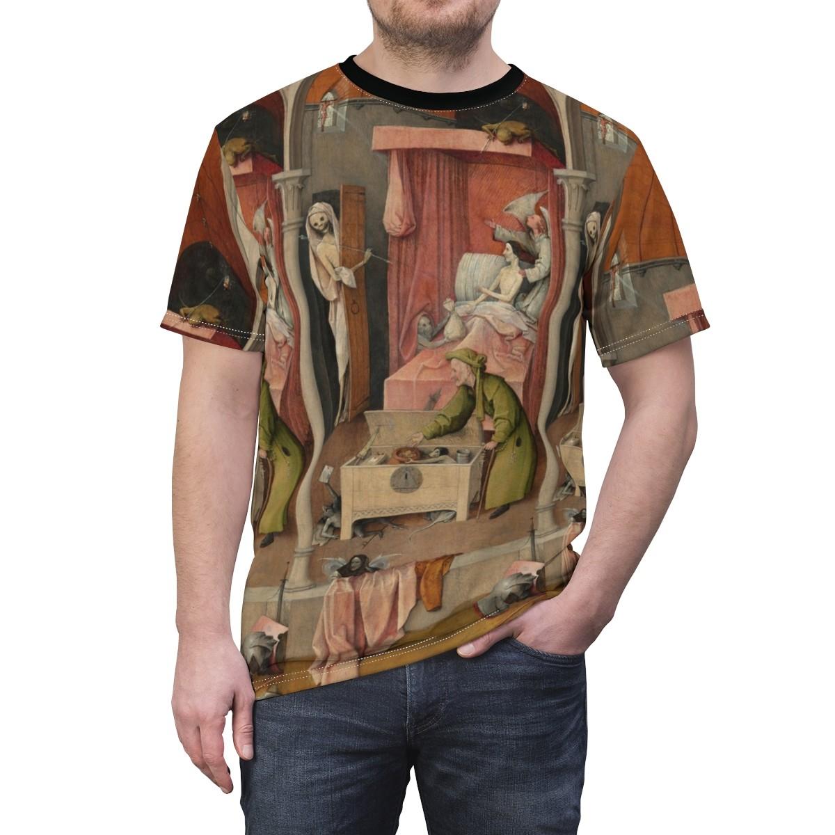 Jheronimus Bosch Death and Miser All-Over Print Tee Shirt Unisex T-Shirt L