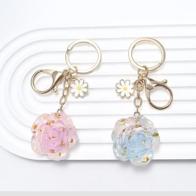 Llavero de Rosa Llavero Simple con Colgante de Margarita Accesorios Florales para Bolsos Llavero Colgante para Pareja Familia